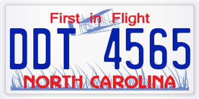 NC license plate DDT4565
