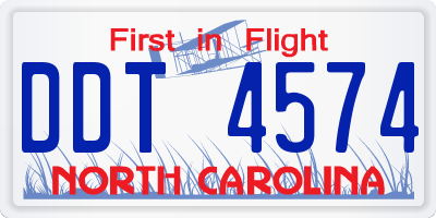NC license plate DDT4574