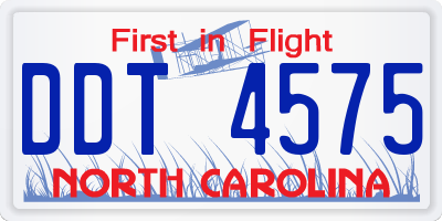 NC license plate DDT4575
