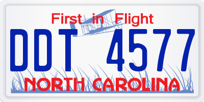 NC license plate DDT4577