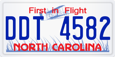 NC license plate DDT4582
