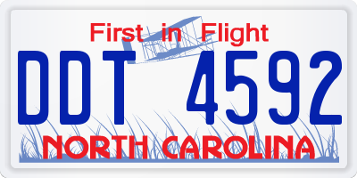 NC license plate DDT4592