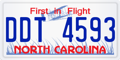 NC license plate DDT4593