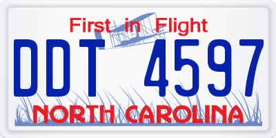 NC license plate DDT4597
