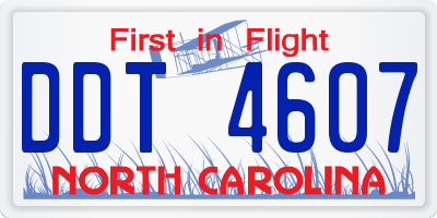 NC license plate DDT4607
