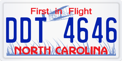 NC license plate DDT4646