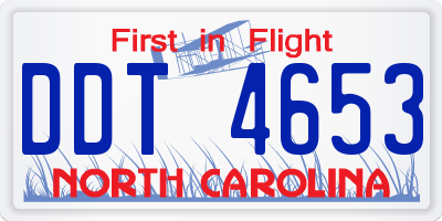 NC license plate DDT4653