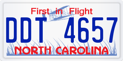 NC license plate DDT4657