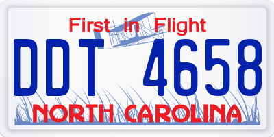 NC license plate DDT4658