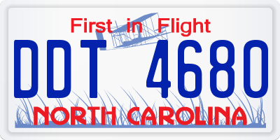 NC license plate DDT4680
