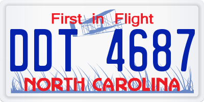 NC license plate DDT4687