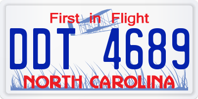 NC license plate DDT4689