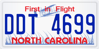 NC license plate DDT4699