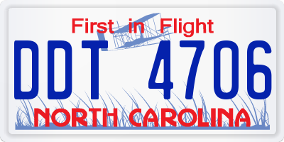 NC license plate DDT4706