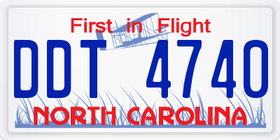NC license plate DDT4740
