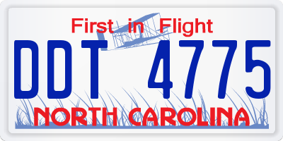 NC license plate DDT4775
