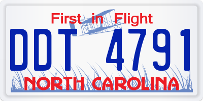NC license plate DDT4791