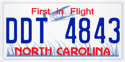 NC license plate DDT4843