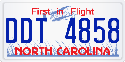 NC license plate DDT4858