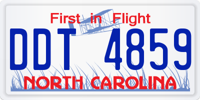 NC license plate DDT4859