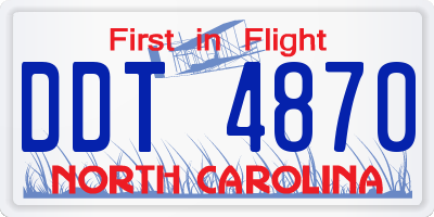 NC license plate DDT4870