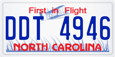 NC license plate DDT4946