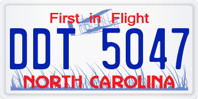 NC license plate DDT5047