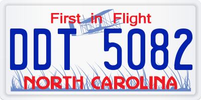 NC license plate DDT5082