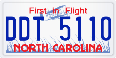 NC license plate DDT5110