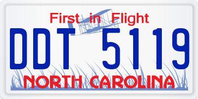 NC license plate DDT5119