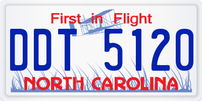 NC license plate DDT5120