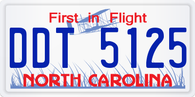 NC license plate DDT5125