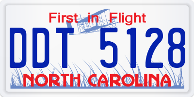 NC license plate DDT5128