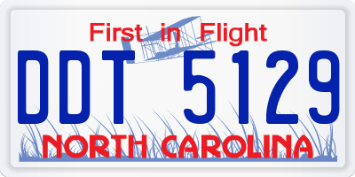 NC license plate DDT5129