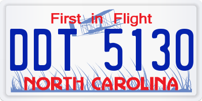 NC license plate DDT5130