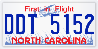 NC license plate DDT5152