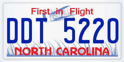 NC license plate DDT5220