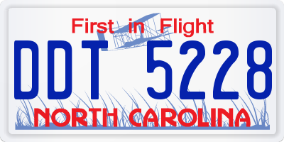NC license plate DDT5228