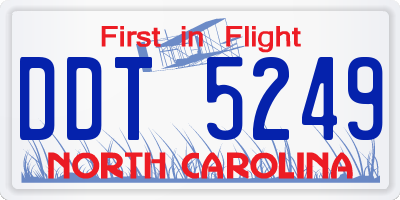 NC license plate DDT5249