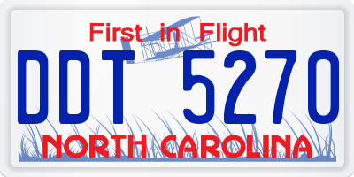 NC license plate DDT5270