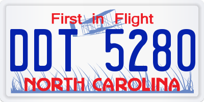 NC license plate DDT5280