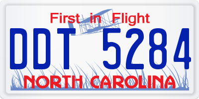 NC license plate DDT5284