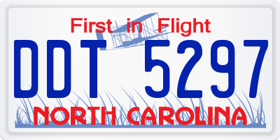 NC license plate DDT5297