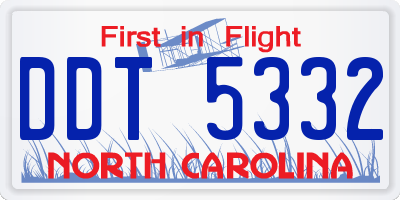 NC license plate DDT5332