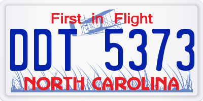 NC license plate DDT5373
