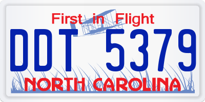 NC license plate DDT5379