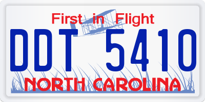 NC license plate DDT5410
