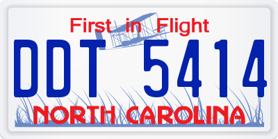 NC license plate DDT5414