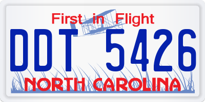 NC license plate DDT5426