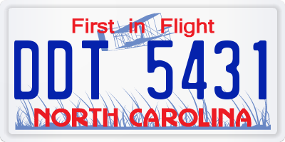 NC license plate DDT5431